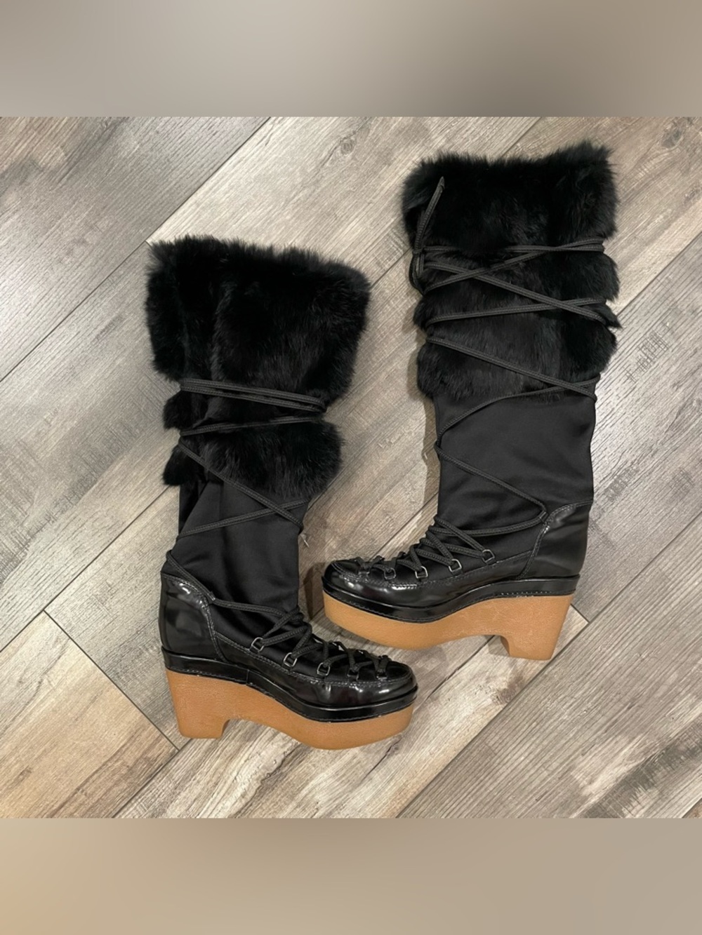 Givenchy Alexander McQueen Black Snow Boots 37 - Picture 3 of 7